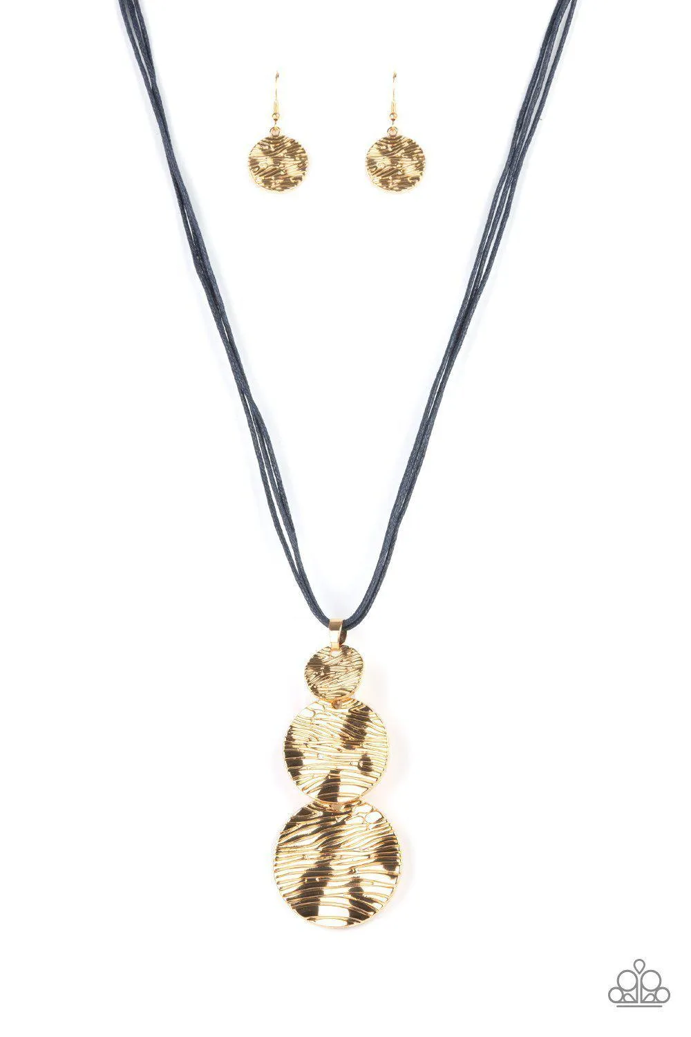 Circulating Shimmer Blue and Gold Necklace - Paparazzi Accessories