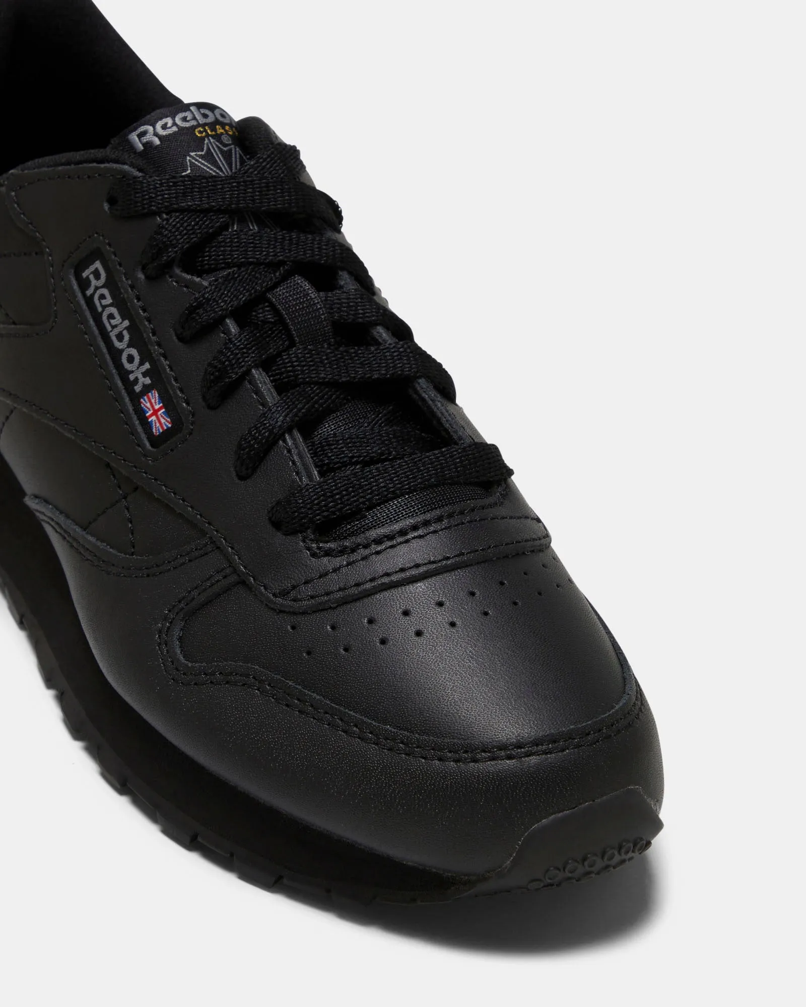 Classic Leather Shoes - Big Kids Black/Black/Black