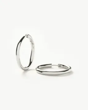 Classic Tunnel Large Hoop Earrings | Silver Plated