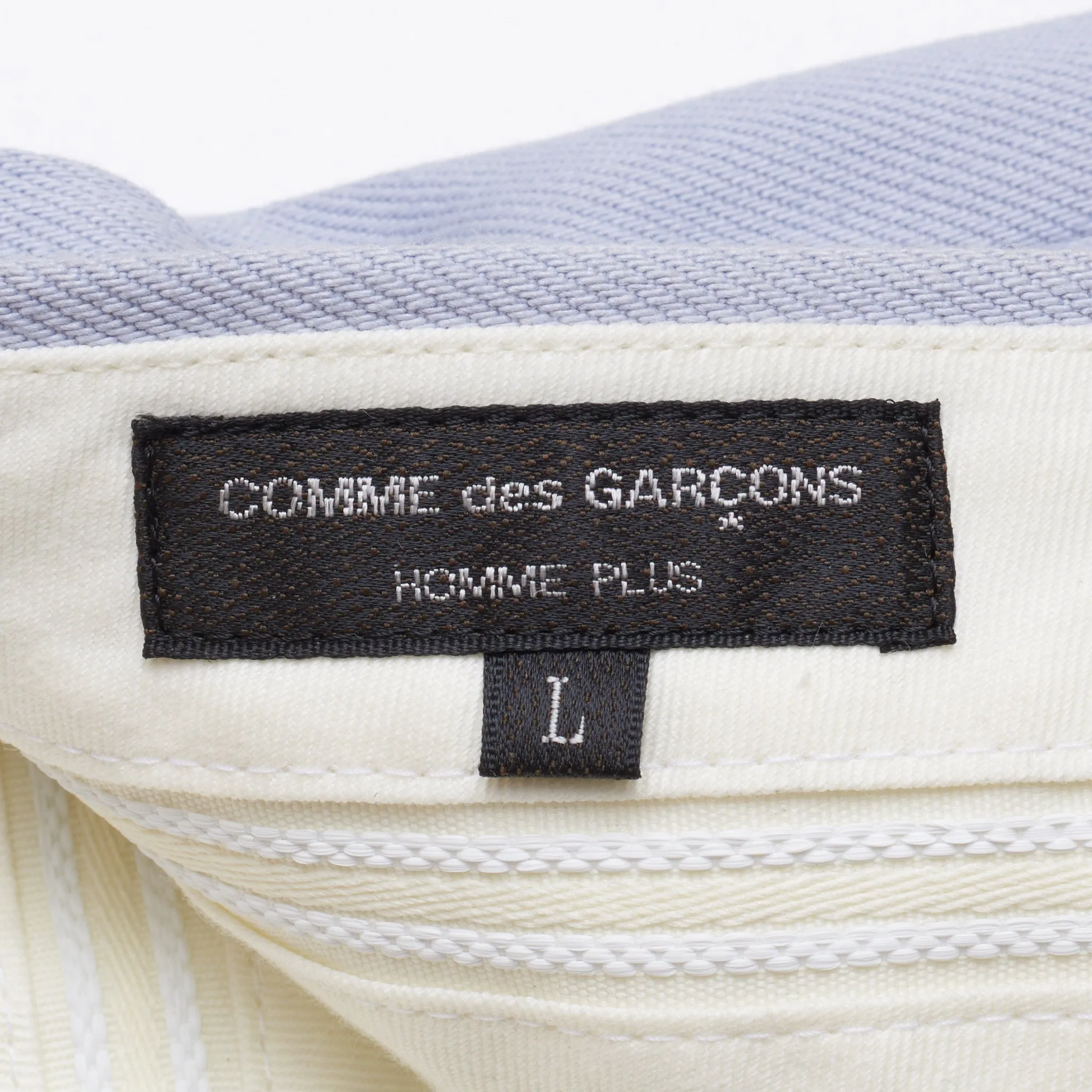 COMME DES GARCONS Homme Plug Light Blue Twill Cotton Shorts Size L Japan