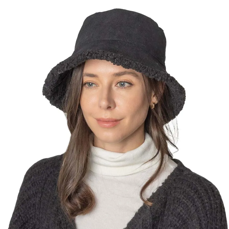 Corduroy Sherpa Bucket Hat