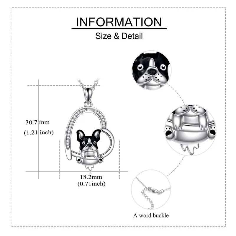 Corgi/French Bulldog Necklaces Gifts 925 Sterling Silver  Cute Animal Jewelry for Women Sister