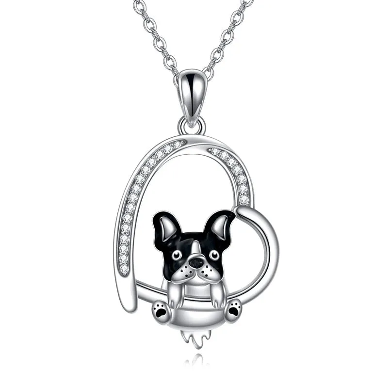 Corgi/French Bulldog Necklaces Gifts 925 Sterling Silver  Cute Animal Jewelry for Women Sister