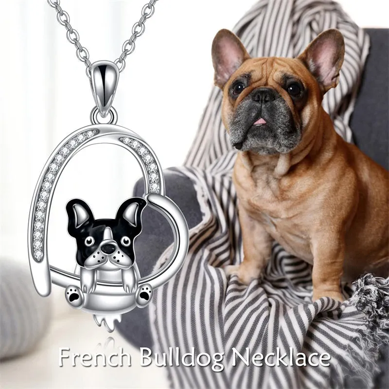 Corgi/French Bulldog Necklaces Gifts 925 Sterling Silver  Cute Animal Jewelry for Women Sister