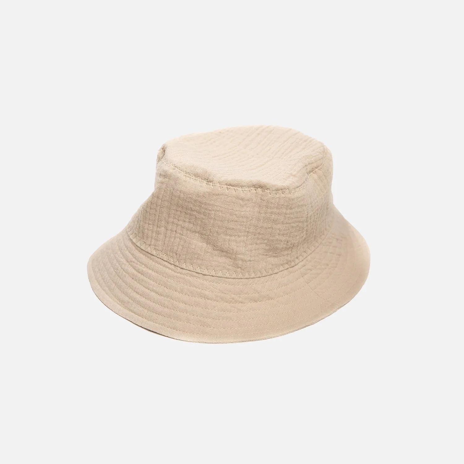 Cotton Muslin Bucket Hat - Camel