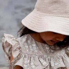 Cotton Muslin Bucket Hat - Camel