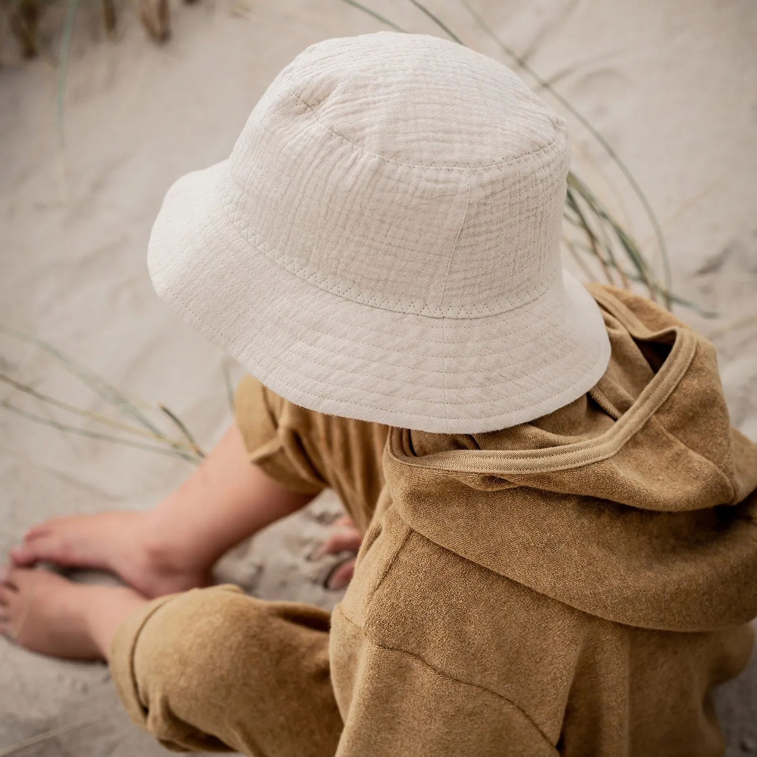 Cotton Muslin Bucket Hat - Camel