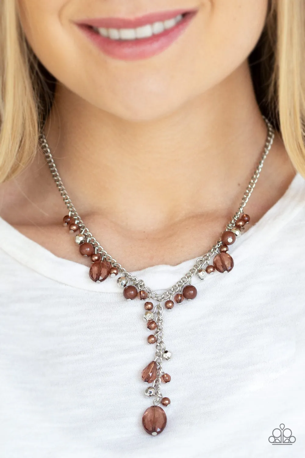 Crystal Couture - Brown Necklace