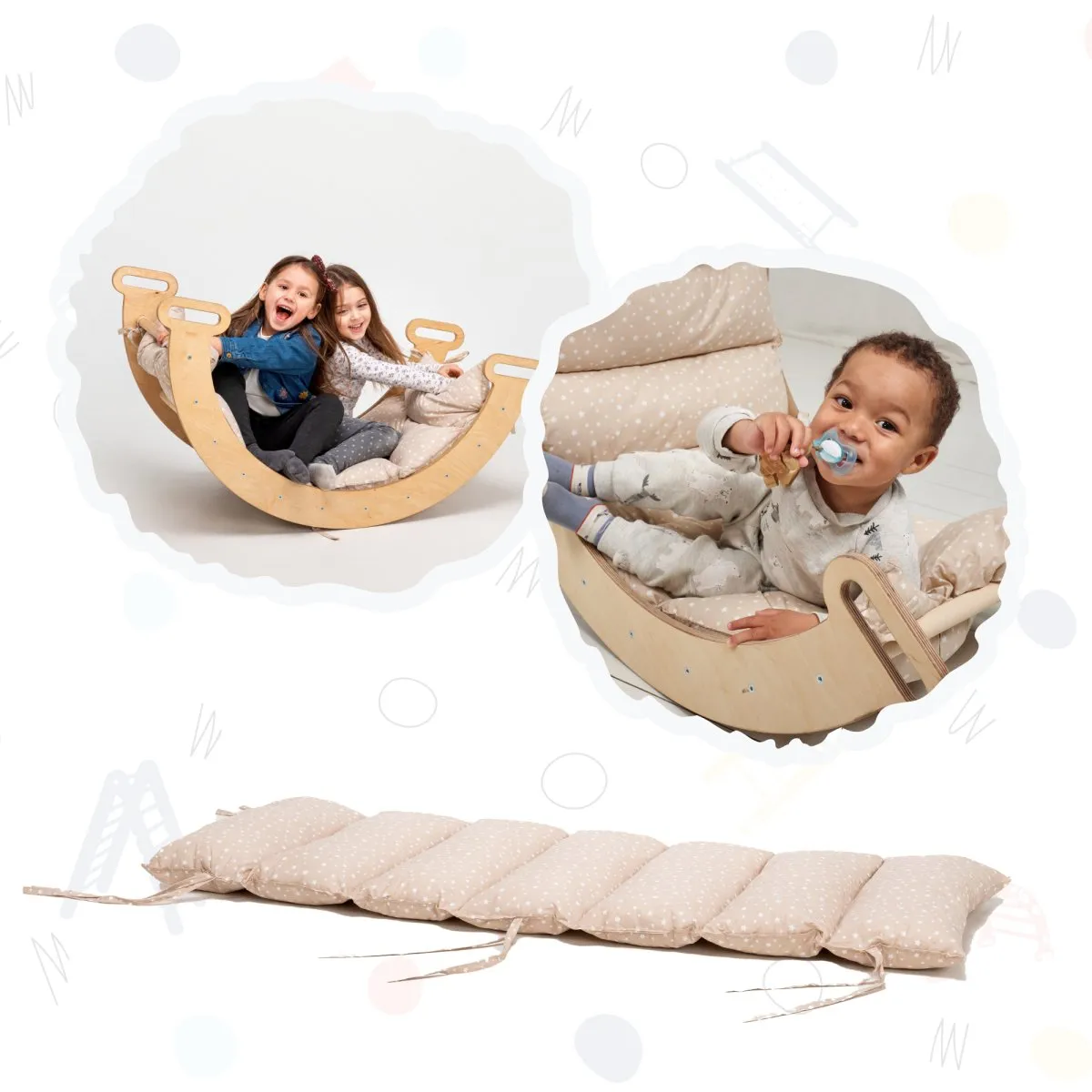 Cushion for Climbing Arch & Rocker Balance | Beige (Cushion Only)