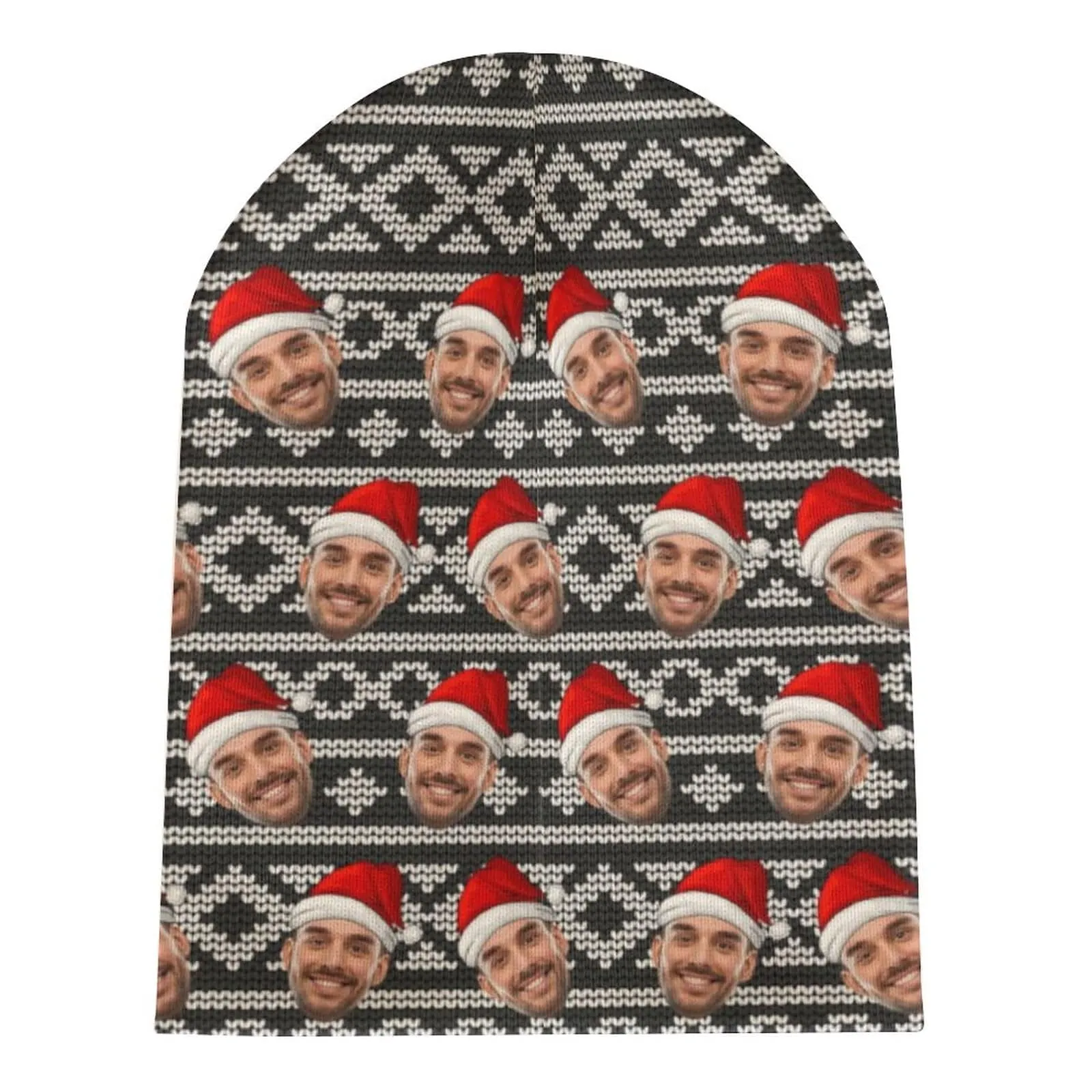 Custom Face Merry Christmas Unisex All Over Printed Knitted Hat