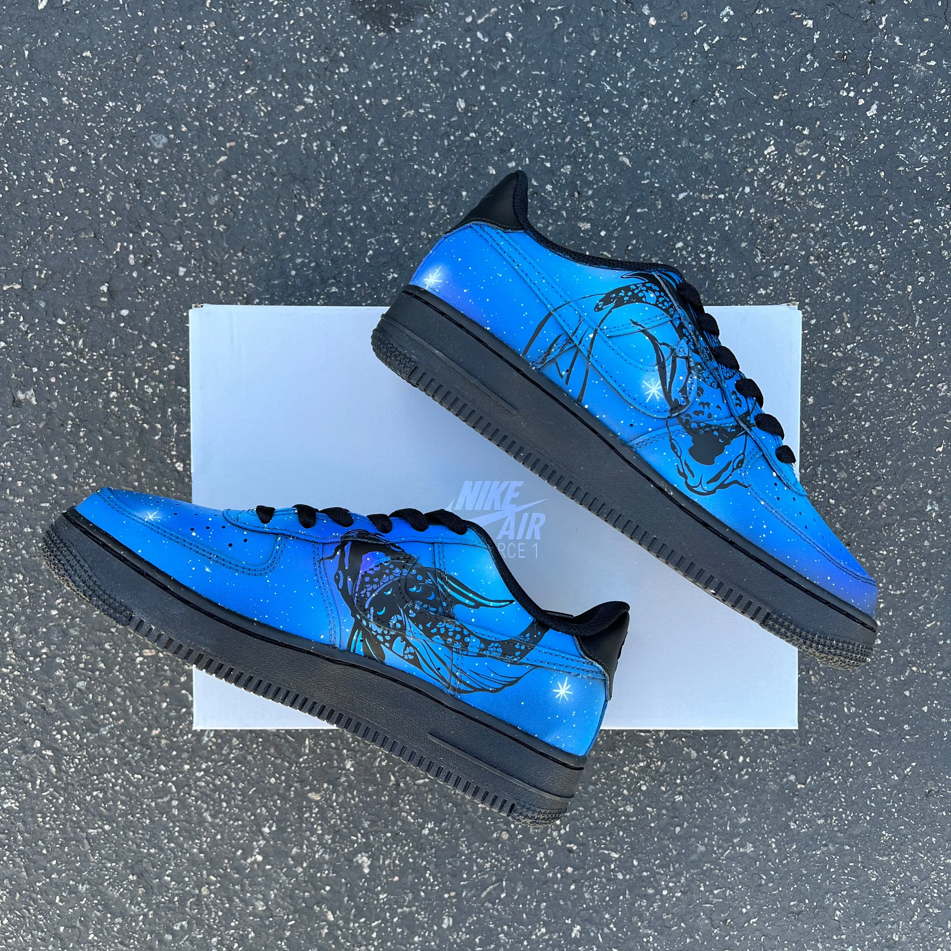 Custom Hand Painted Galaxy Horoscope Pisces Sign Nike Air Force 1