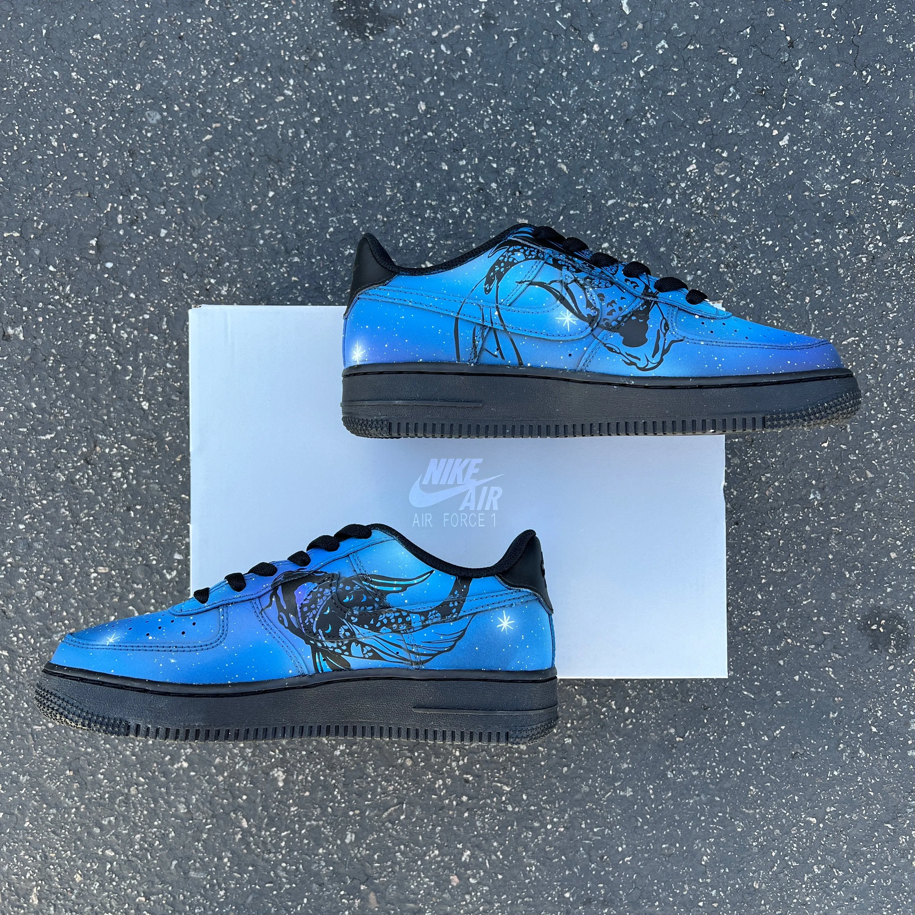 Custom Hand Painted Galaxy Horoscope Pisces Sign Nike Air Force 1