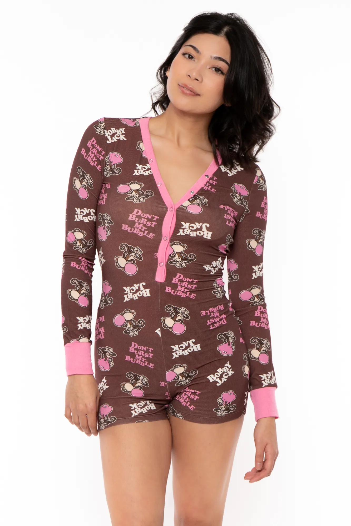 Don't Burst My Bubble - Bobby Jack Pajama Onesie - Brown