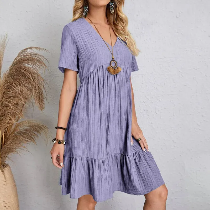 Elegant V-Neck Summer Dress