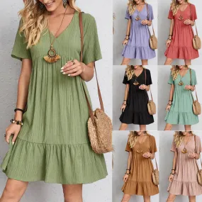 Elegant V-Neck Summer Dress