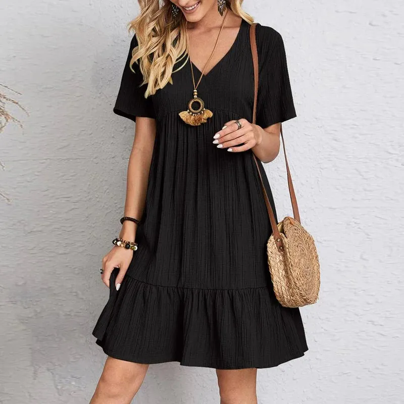 Elegant V-Neck Summer Dress