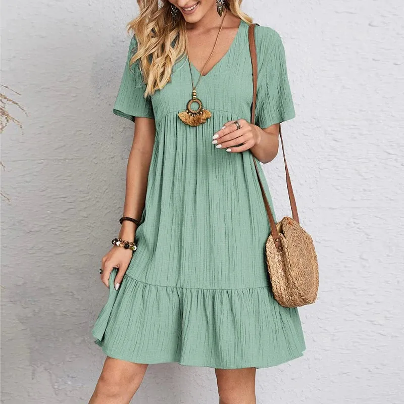 Elegant V-Neck Summer Dress