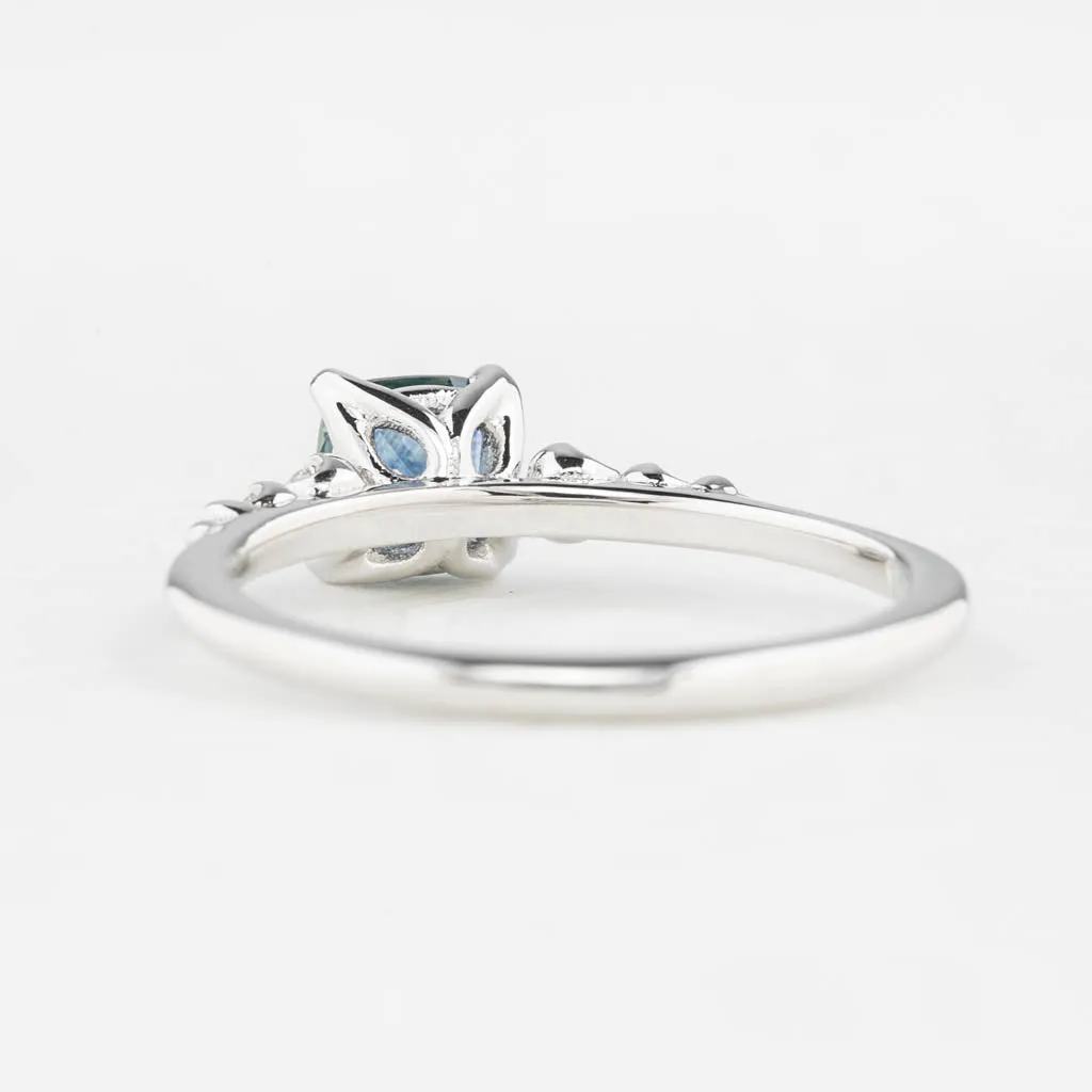 Estel Luxe Ring 0.72ct Blue Montana Sapphire, 14k White Gold (One of a kind)