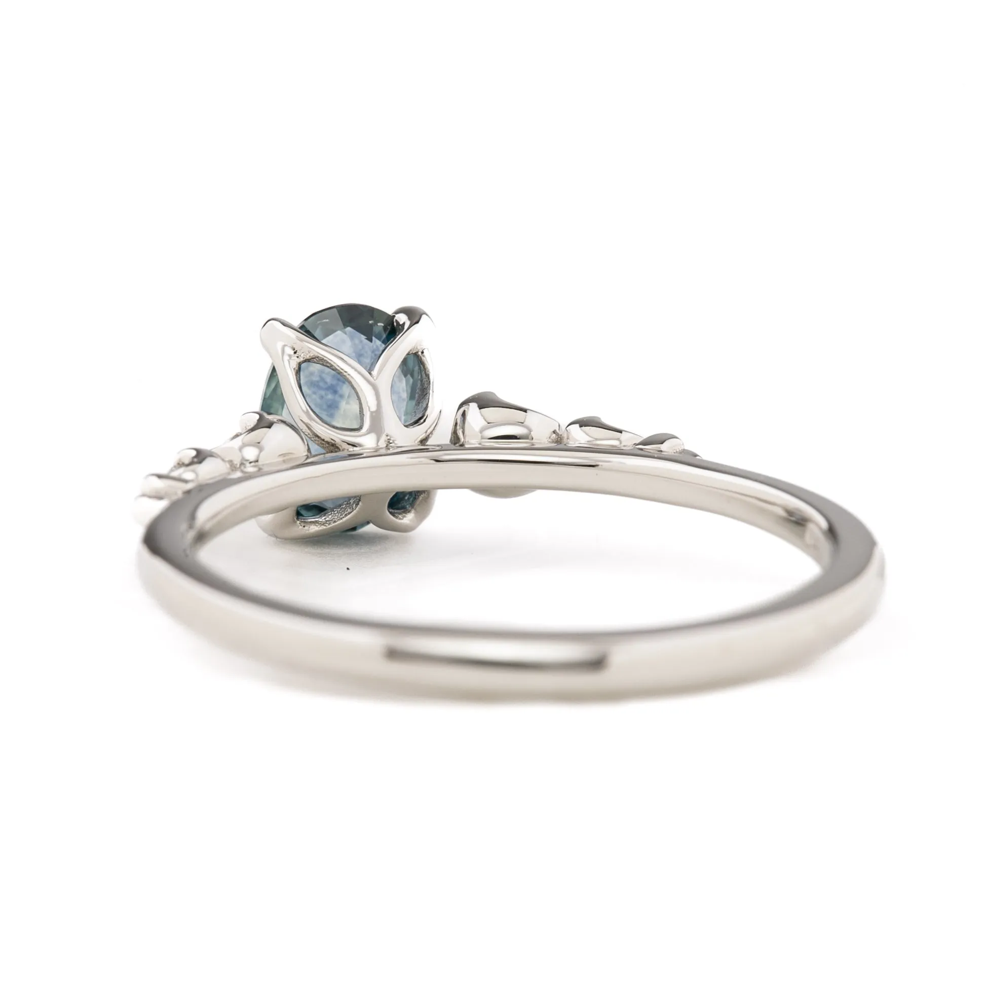 Estel Luxe Ring 0.81ct Teal Blue Montana Sapphire, 14k White Gold (One of a kind)