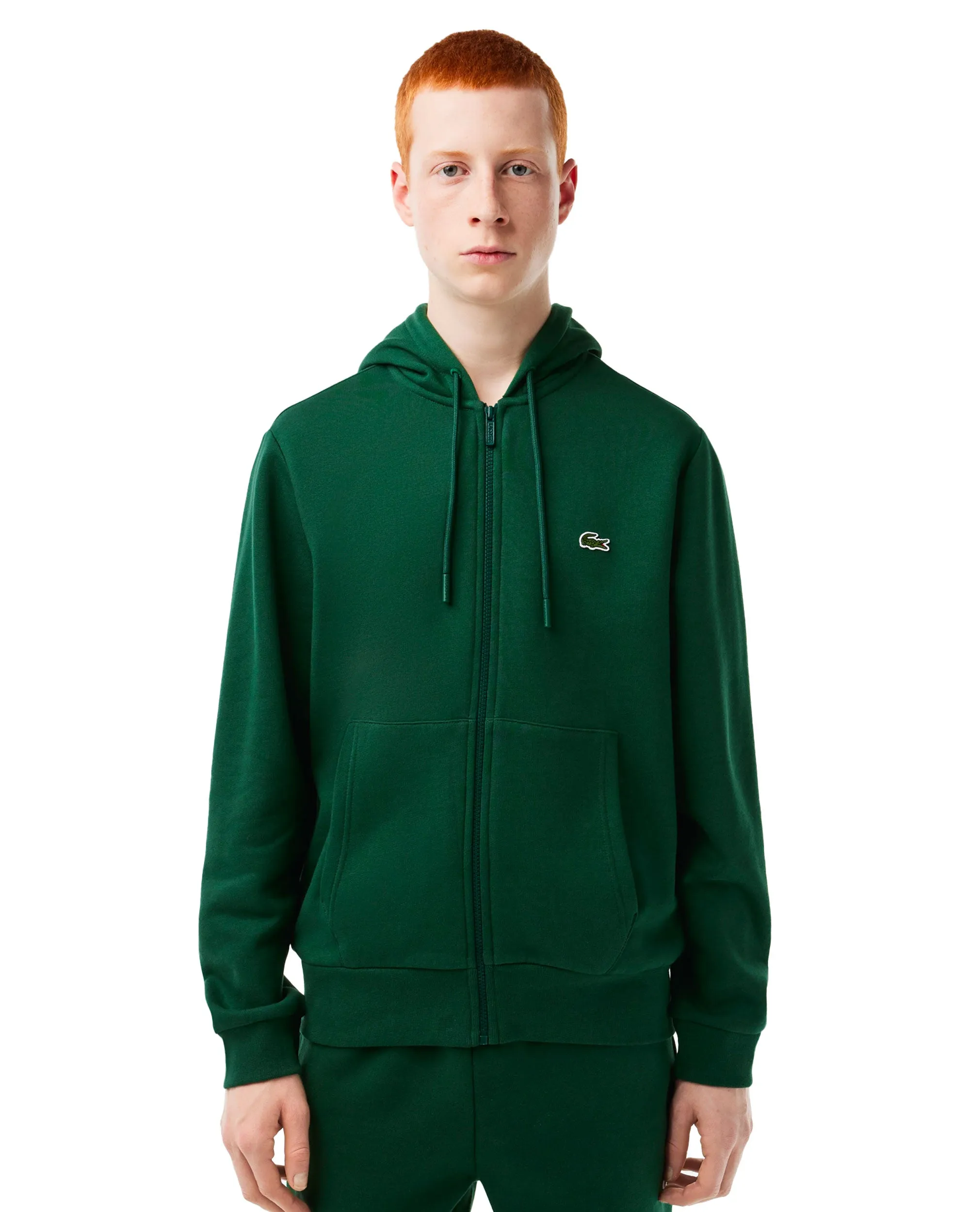 Felpa Uomo Lacoste Basic Logo Verde