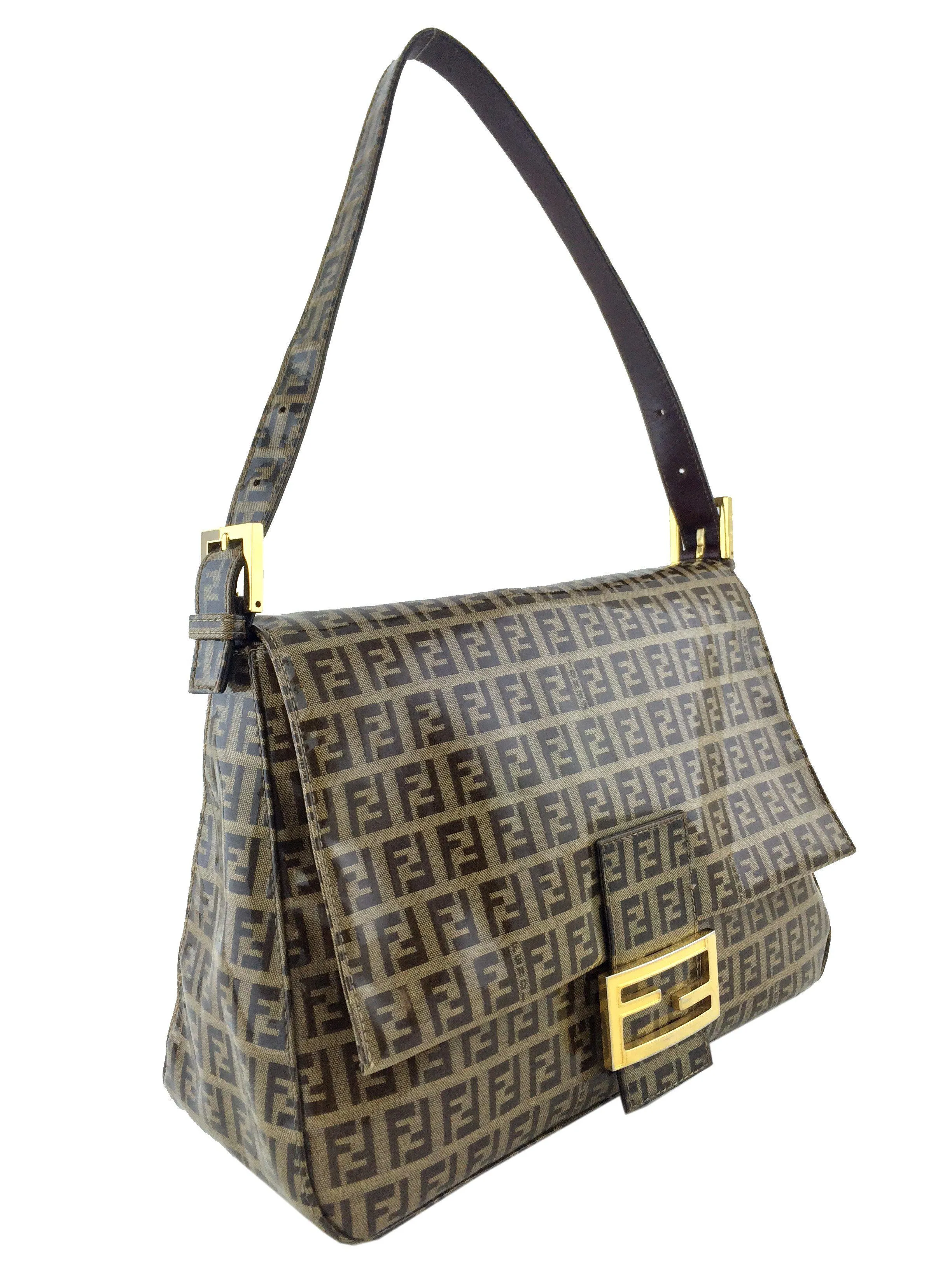 Fendi Zucchino Coated Canvas Large Mama Baguette