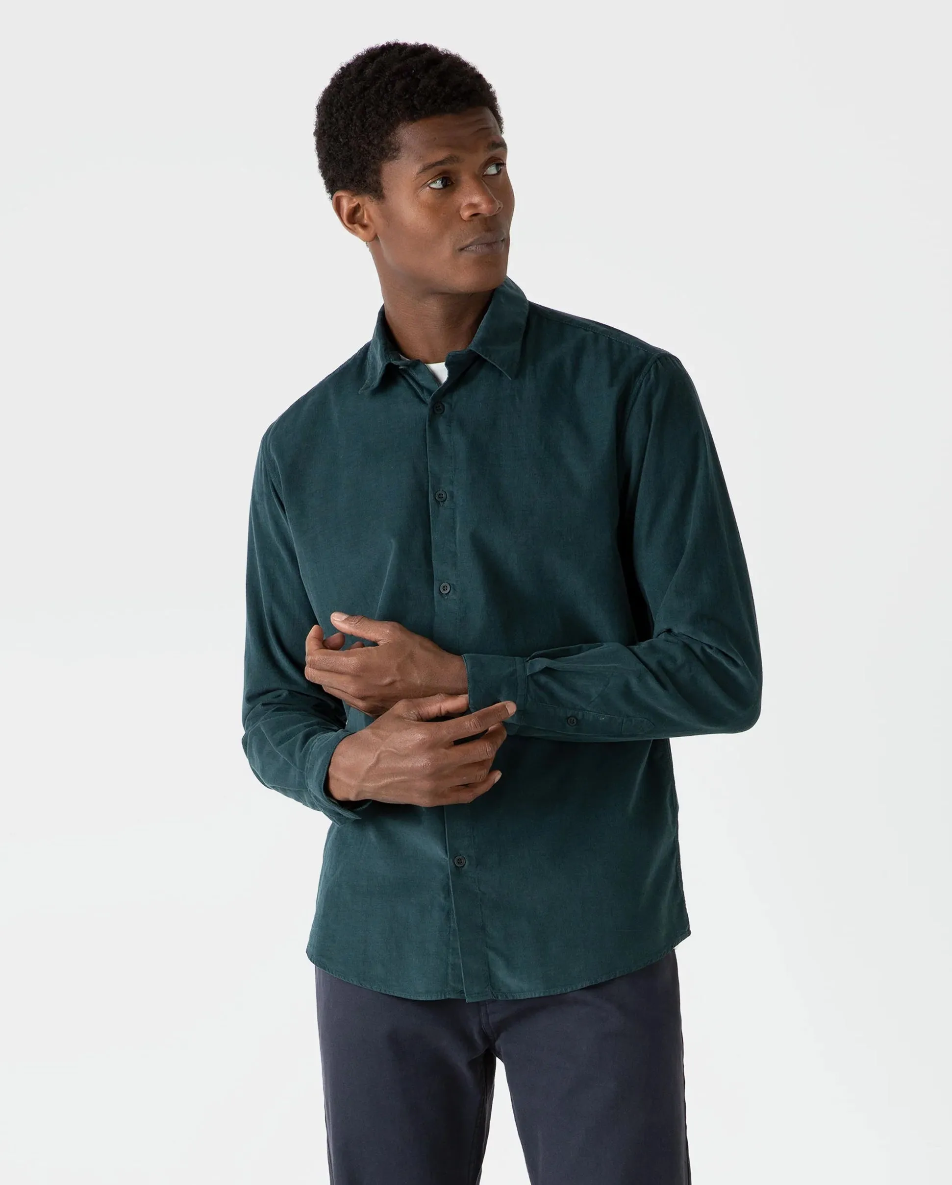 FINE CORD SHIRT / PEACOCK