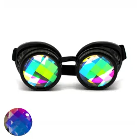 Flashez Black Kaleidoscope Steampunk Goggles