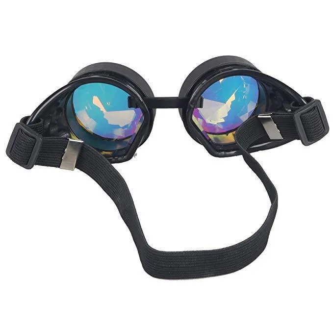 Flashez Black Kaleidoscope Steampunk Goggles