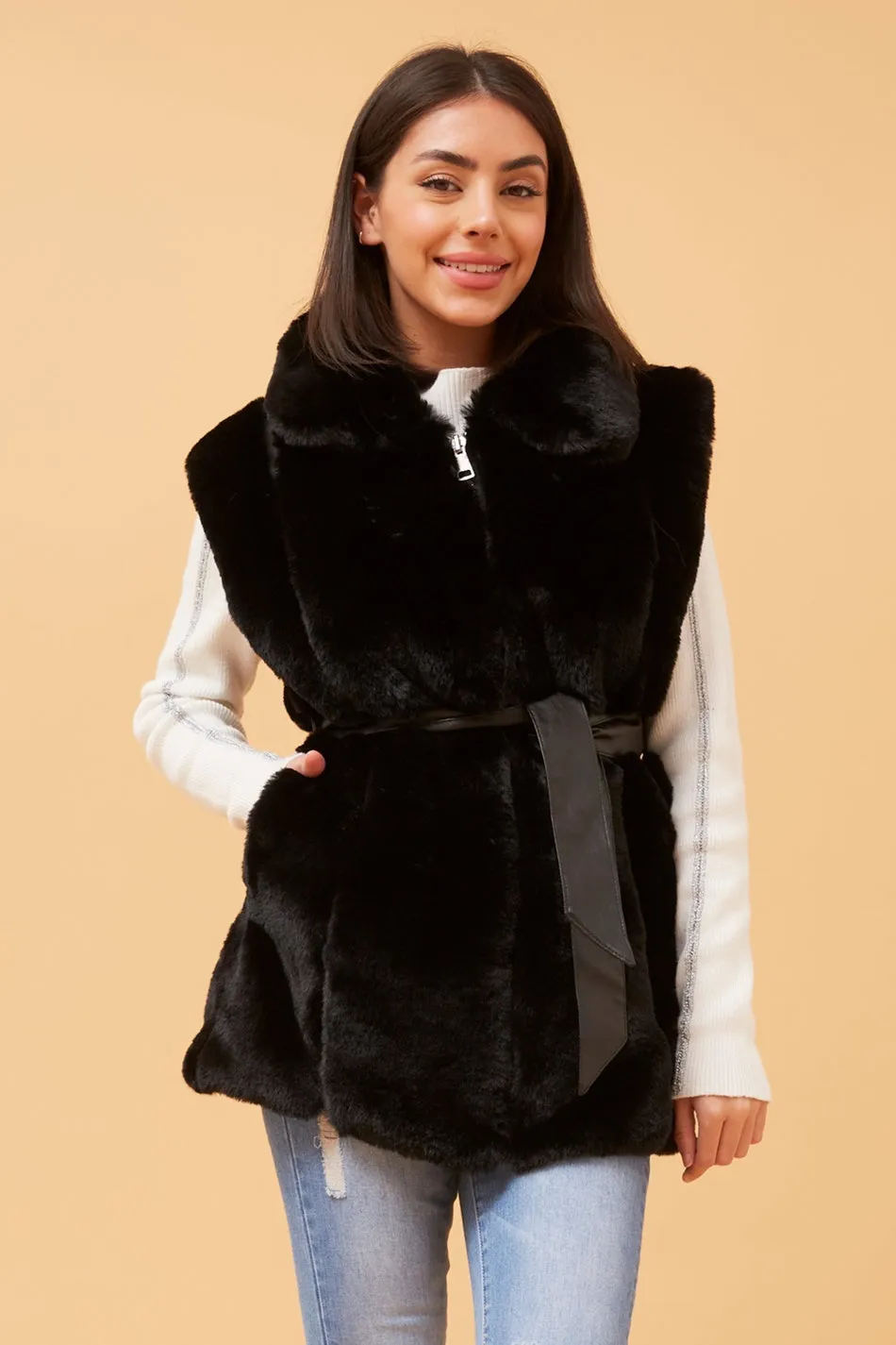 GABLE FAUX FUR VEST