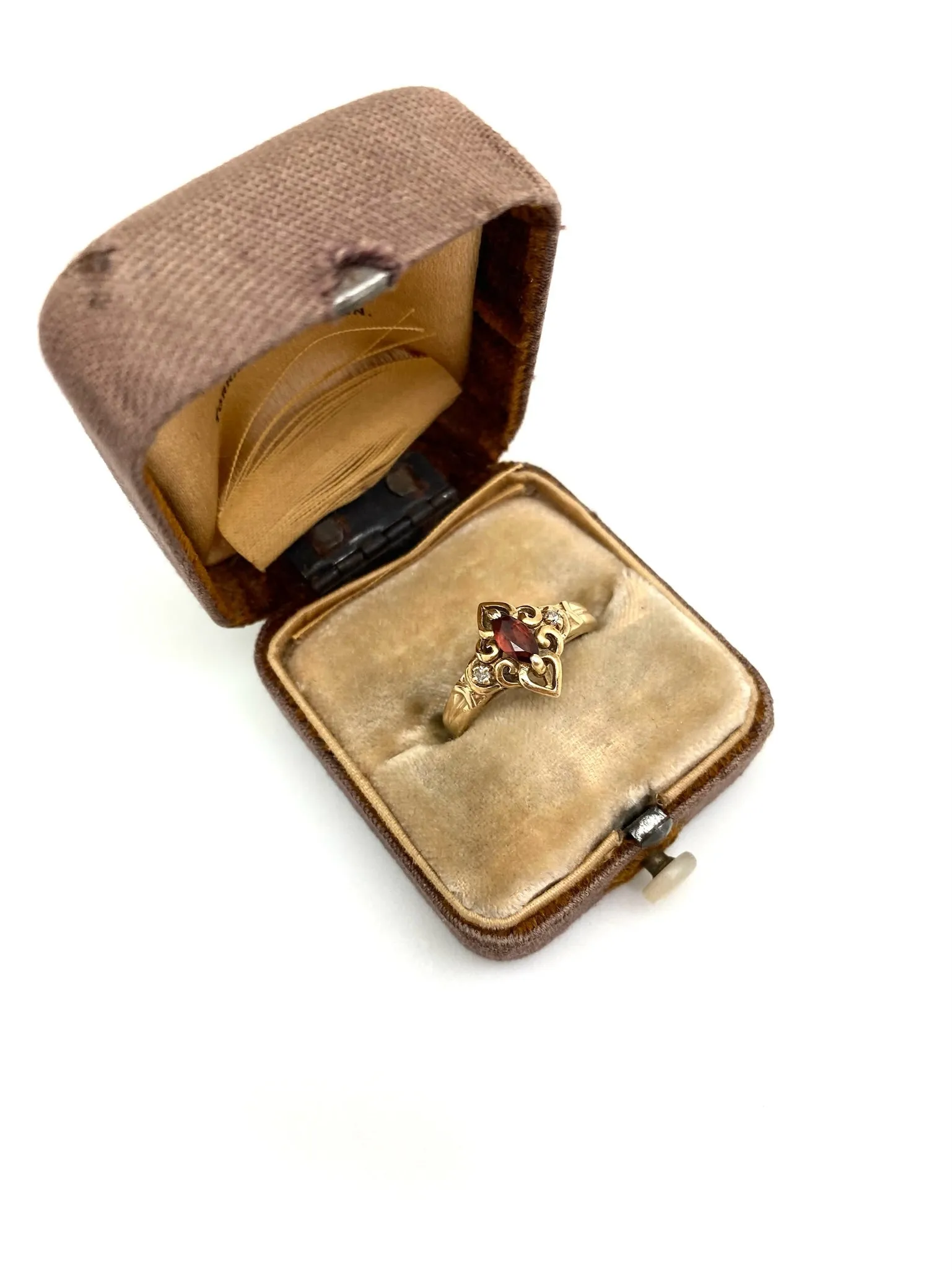 Garnet Diamond Antique Ring, 14k (6)