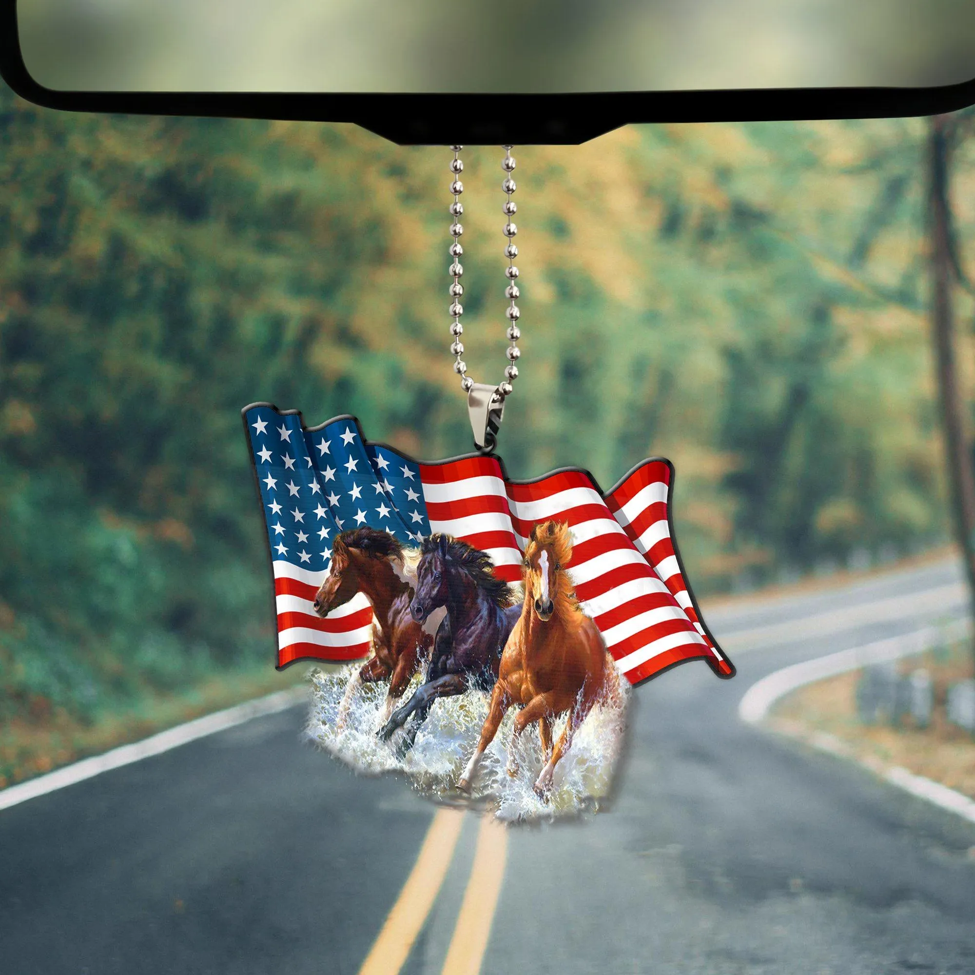 Gearhuman 3D Horse American Pride Custom Car Hanging