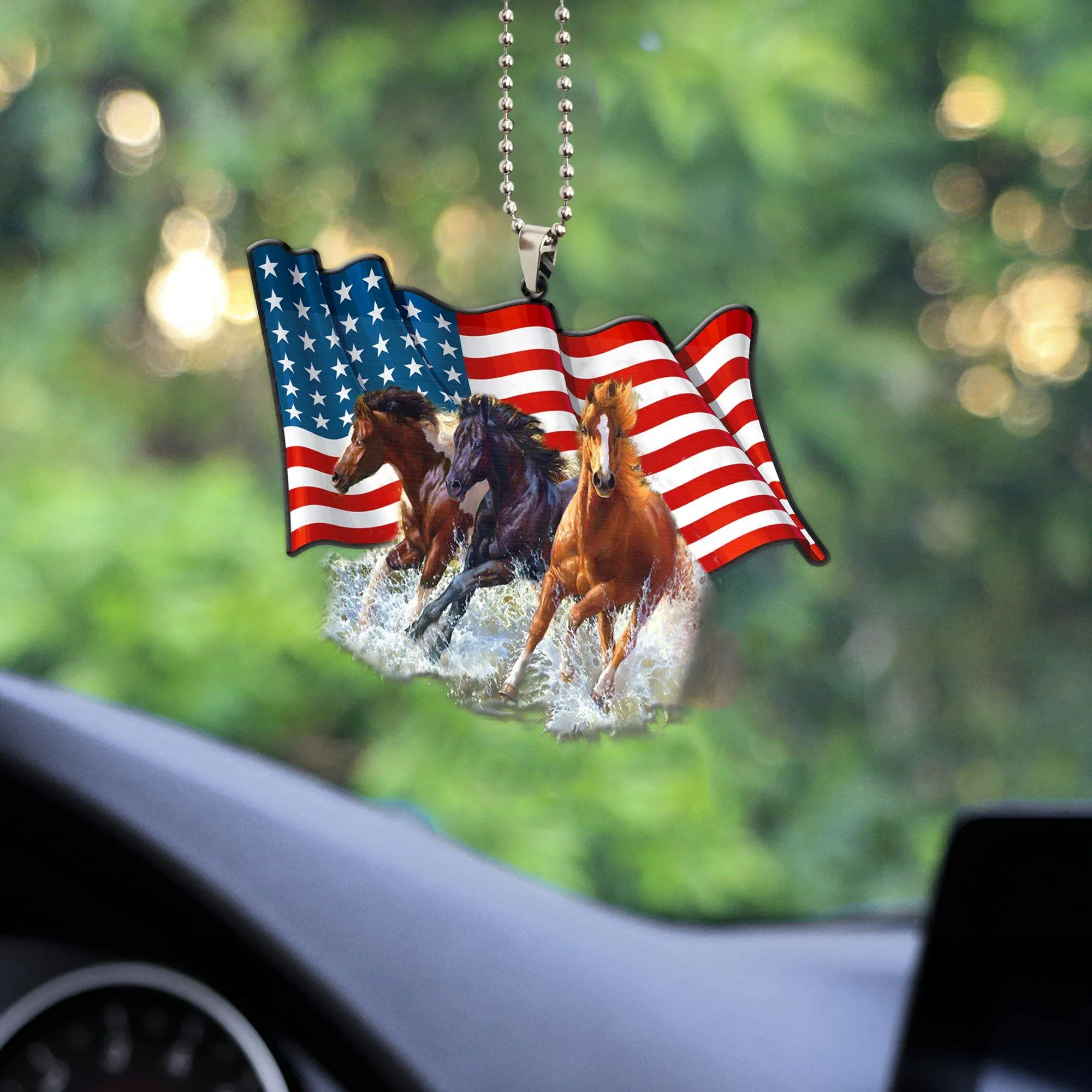 Gearhuman 3D Horse American Pride Custom Car Hanging