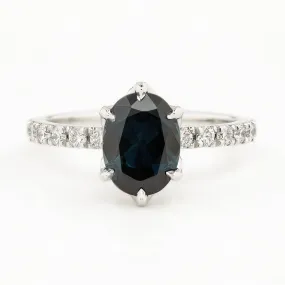 GIA Certified 2.39ct Deep Teal Blue Queensland Sapphire Maria Luxe Ring, Platinum (One of a kind)