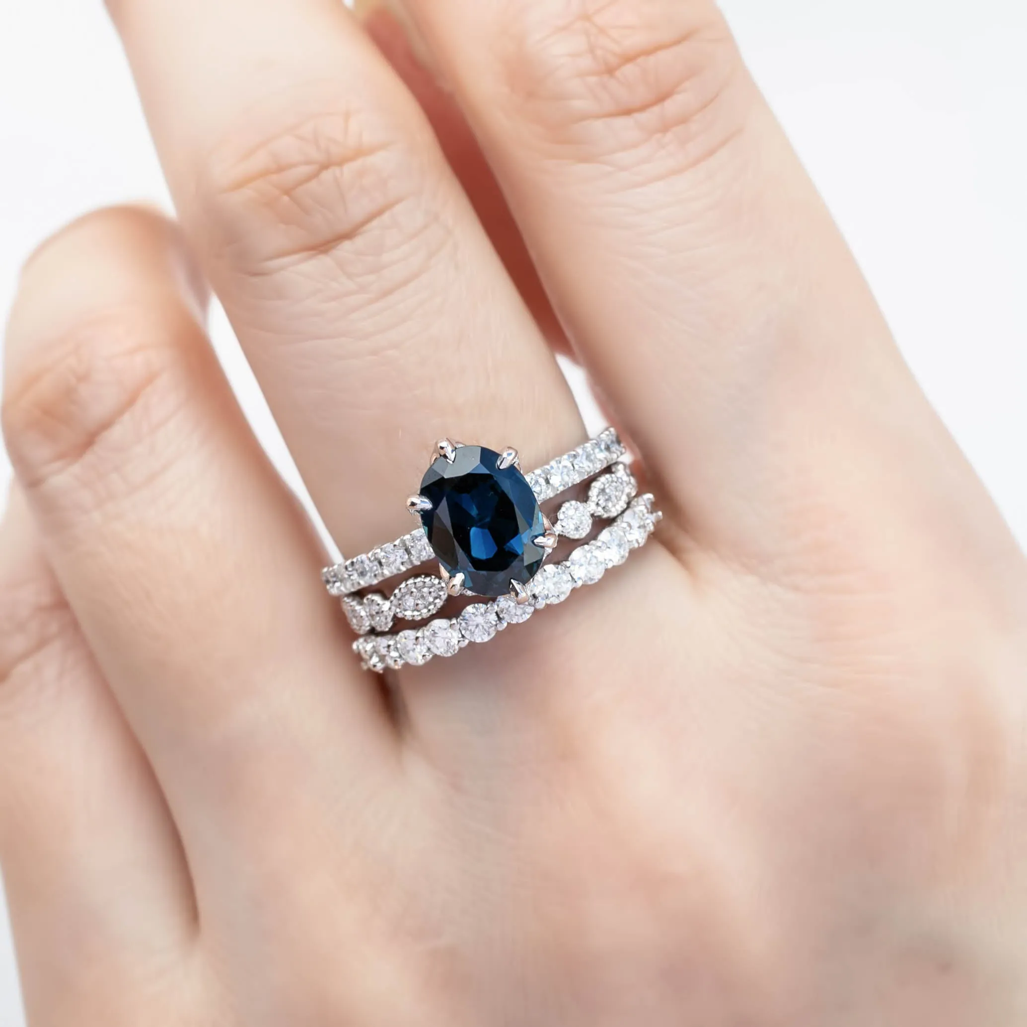 GIA Certified 2.39ct Deep Teal Blue Queensland Sapphire Maria Luxe Ring, Platinum (One of a kind)