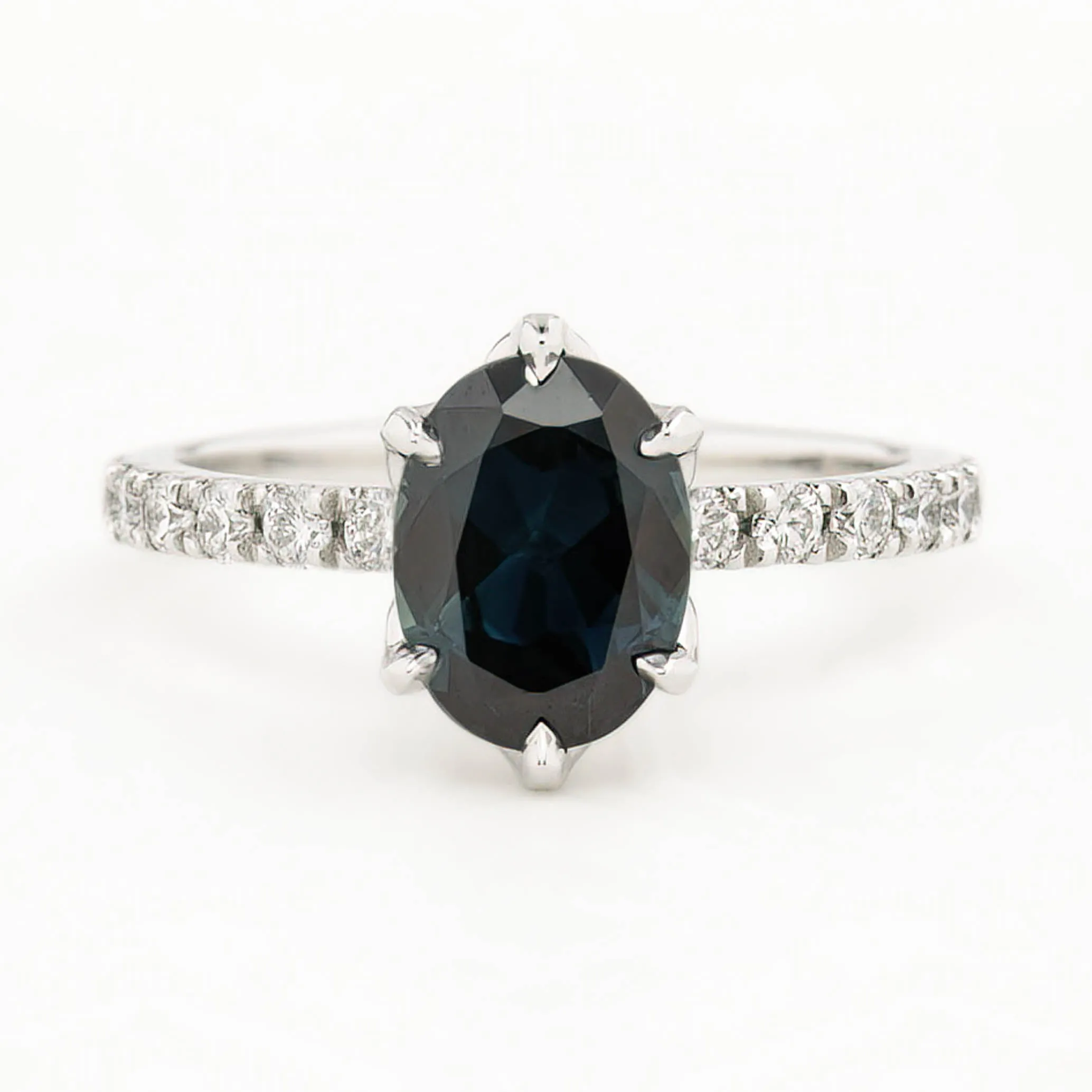 GIA Certified 2.39ct Deep Teal Blue Queensland Sapphire Maria Luxe Ring, Platinum (One of a kind)