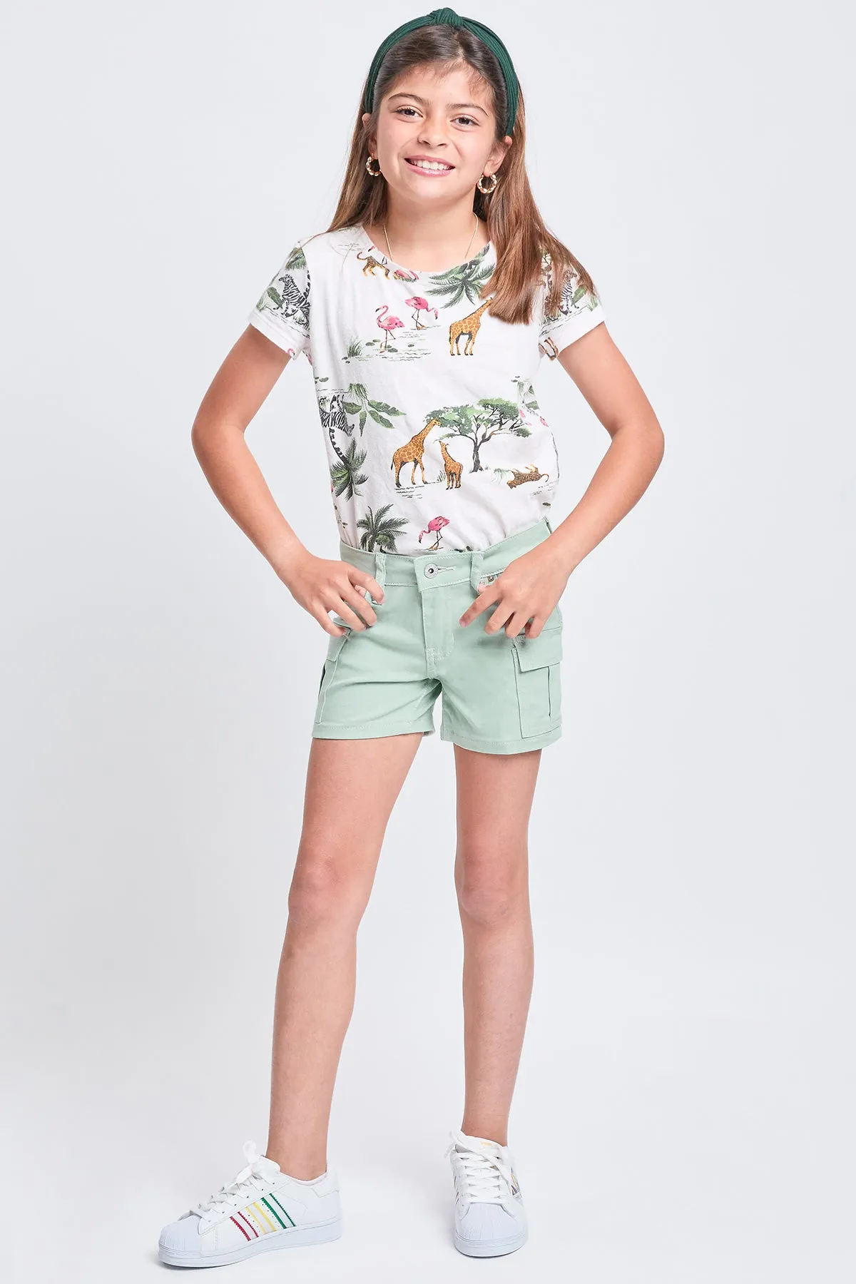 Girls Twill Cargo Shorts