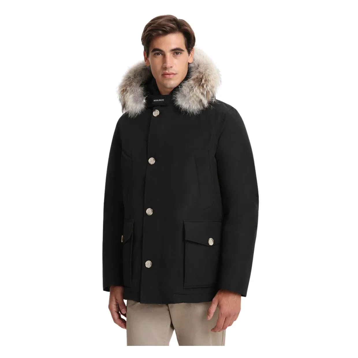 Giubbino Woolrich Arctic Detachable Fur Anorak Nero