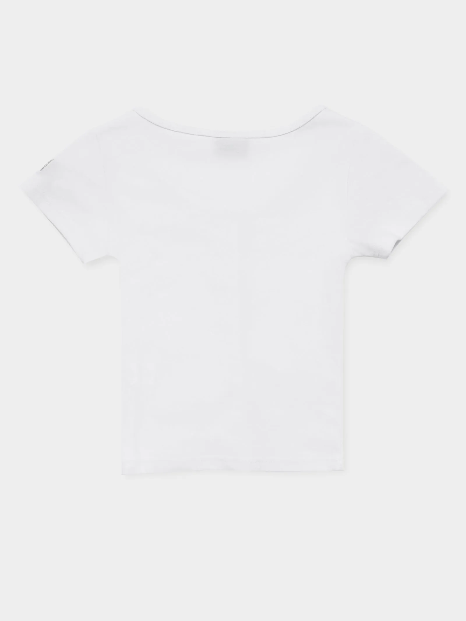 Graffiti Rib Scoop T-Shirt in White