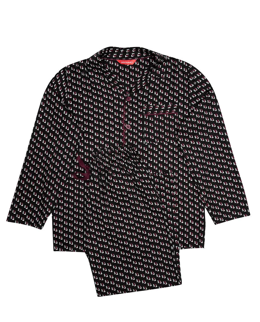 Harley Black Geo Print Pyjama Set