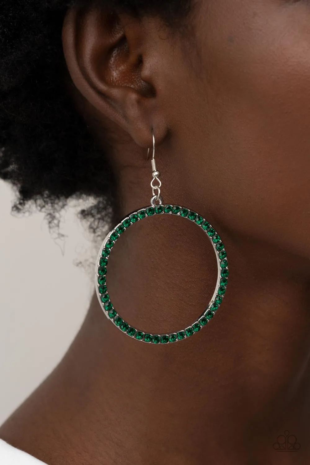 Head-Turning Halo - Green Paparazzi Earrings