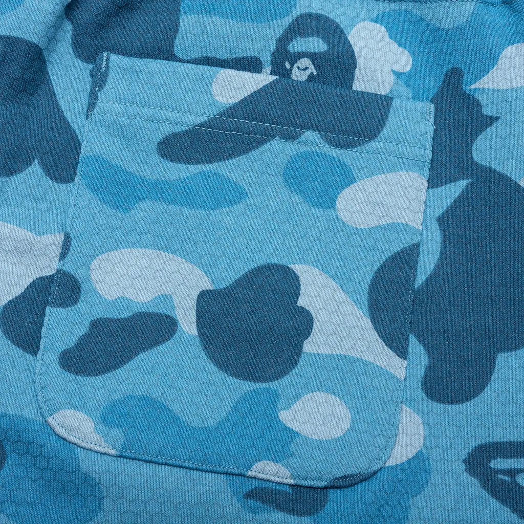 Honeycomb Camo Shark Sweat Shorts - Blue