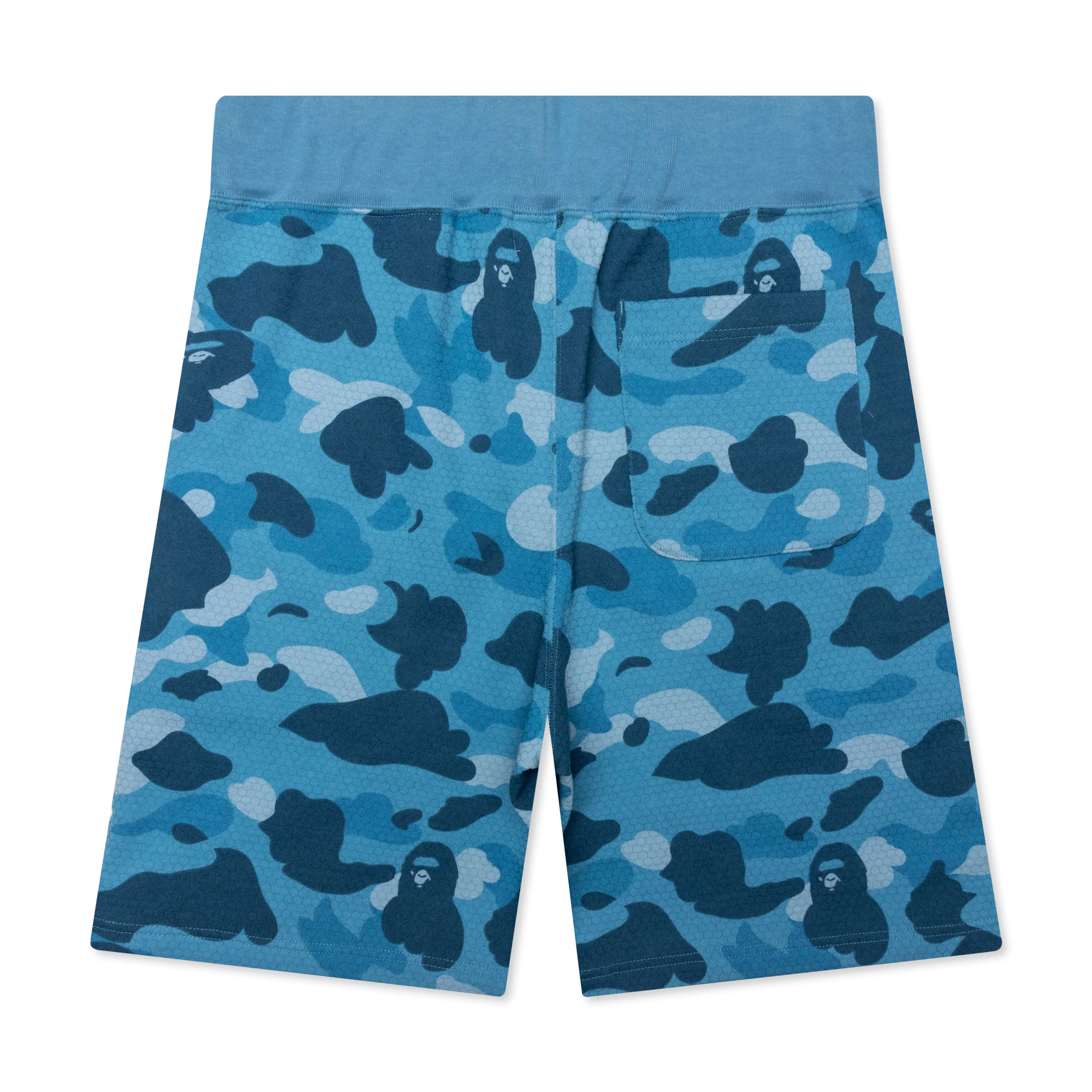 Honeycomb Camo Shark Sweat Shorts - Blue