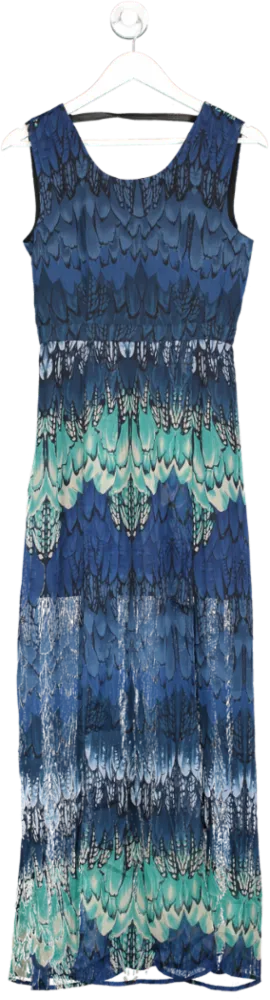 Jovonnista Blue Printed Maxi Dress UK 12