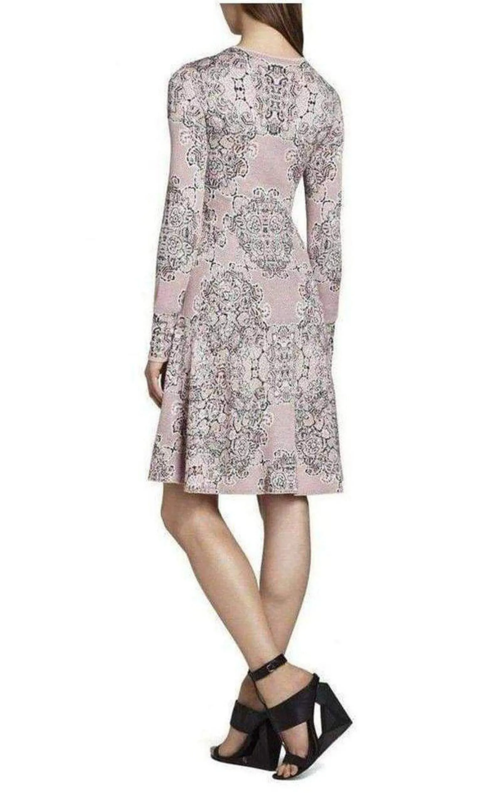 Julisa Geometric Jacquard Silk Dress