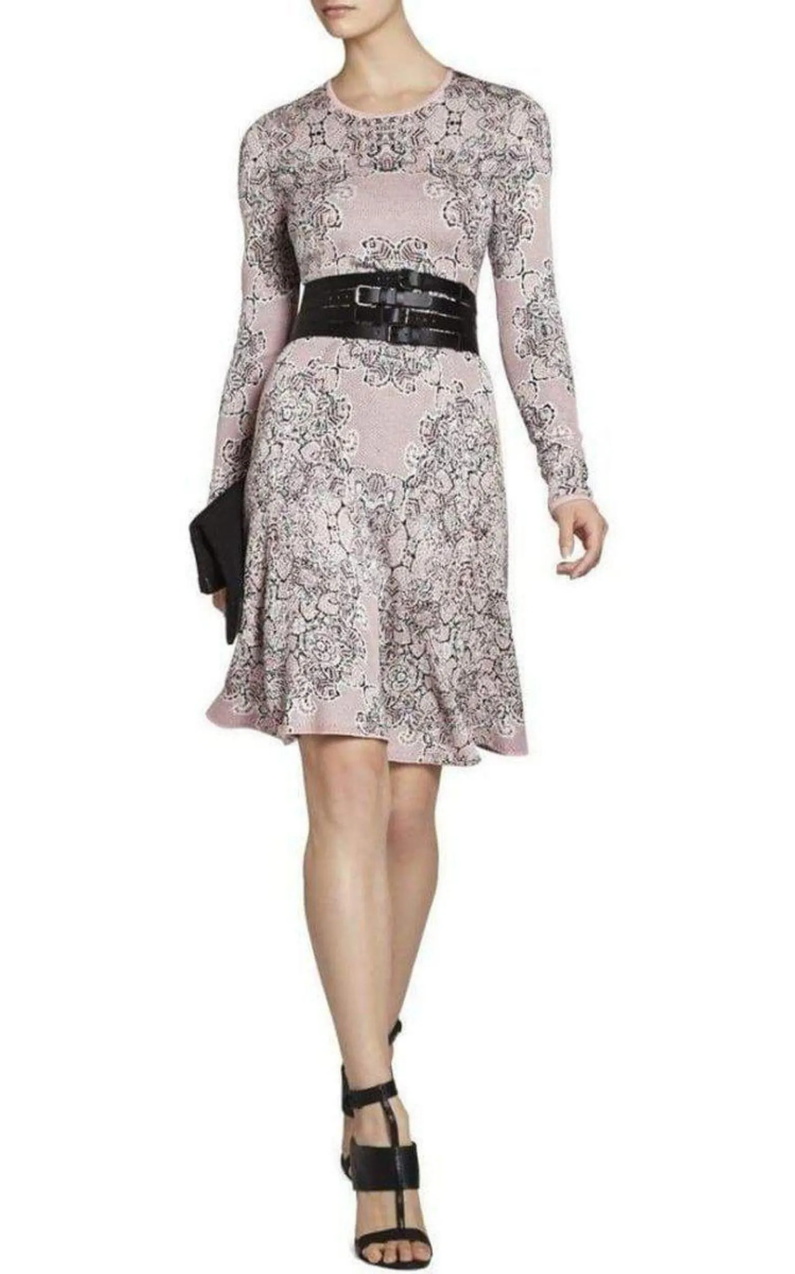 Julisa Geometric Jacquard Silk Dress