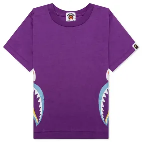 Kid's Colors Side Shark Tee - Purple