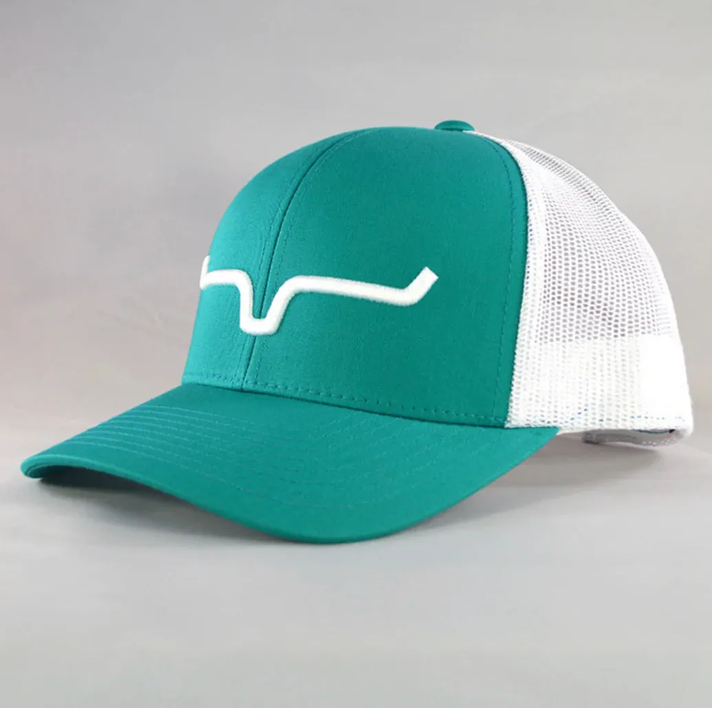 Kimes Ranch Weekly Trucker-Teal/Wht