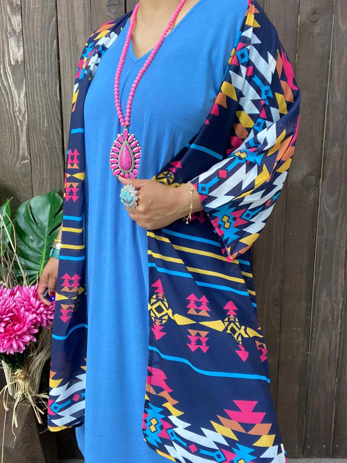 L, XL, 2X, 3X Blue Maxi Dress