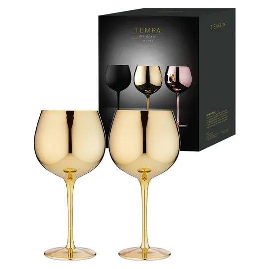 Ladelle Aurora Gin Glass Gold Set of Two