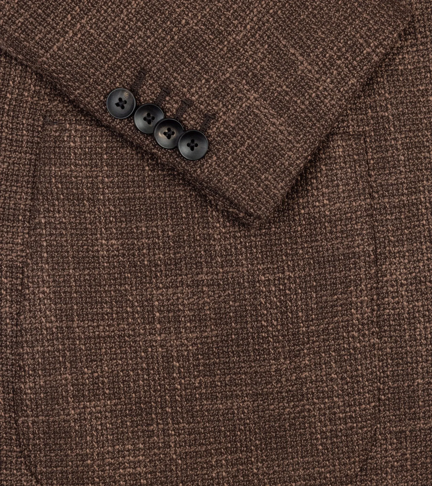 Lardini Loro Piana Wool Cotton Silk Basketweave Jacket: Brown